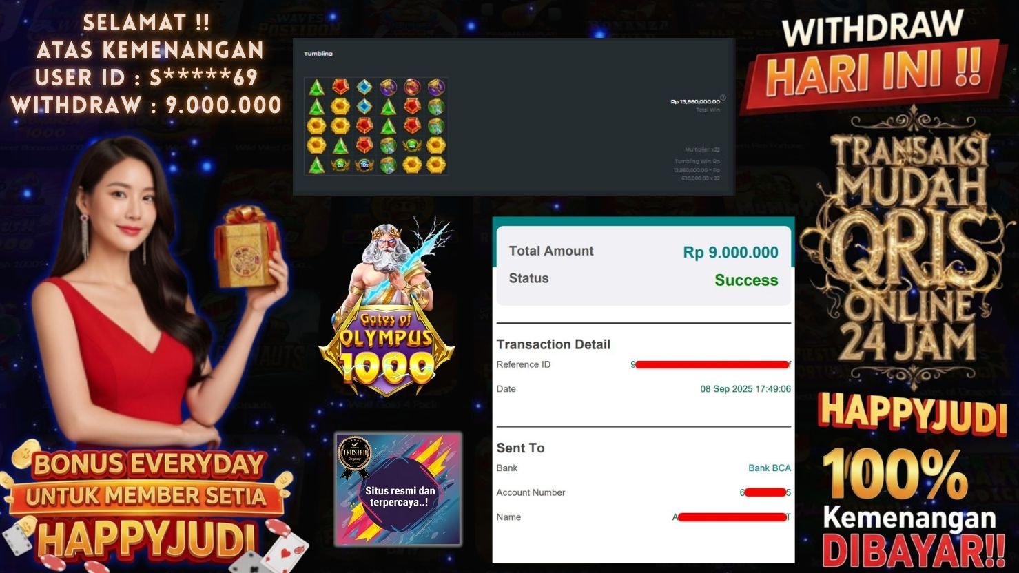 HAPPYJUDI JACKPOT SLOT GATES OF OLYMPUS 1000